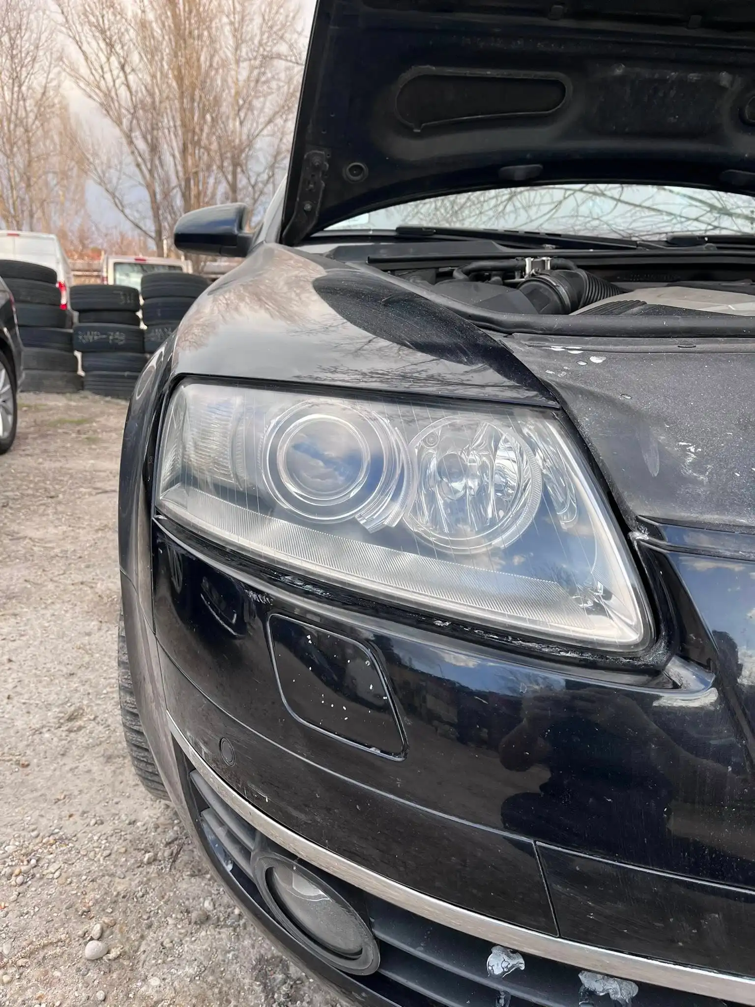 Audi A4 fényszóró polírozás után — átlátszó lámpa, mobil autókozmetika Budaörs és Budapest